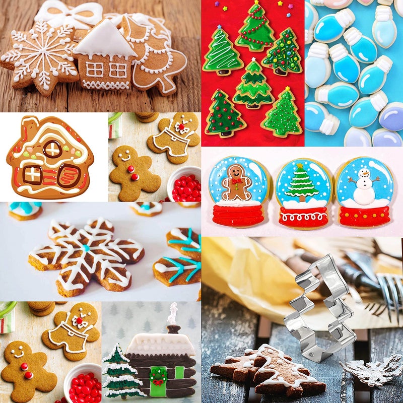 Moon Boat 20 Pieces Christmas Cookie Cutters for Xmas/Holiday/Wonderland Party Supplies/Favors - Including Glove, Gingerbread, Angel, Candy Cane, etc - Image 2
